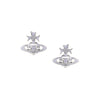 Vivienne Westwood Ribbon Bas Relief Earrings, Platinum Plated