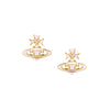 Vivienne Westwood Ribbon Bas Relief Earrings, Gold Plated