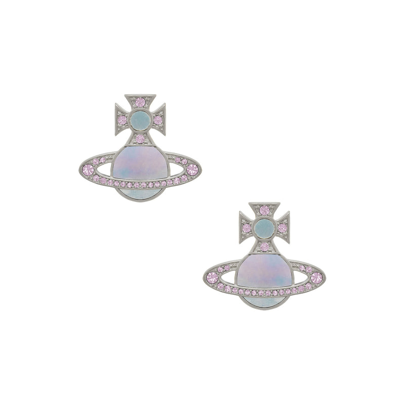 Vivienne Westwood Rina Aquamarine Earrings, Platinum Plated