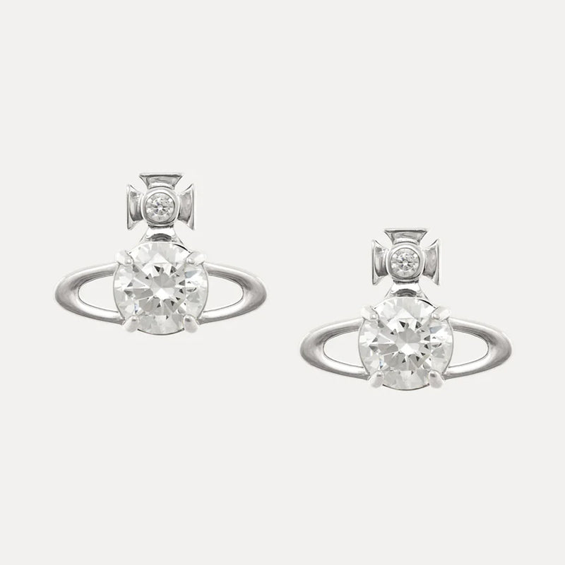 Vivienne Westwood Reina Large Silver Earrings, Platinum Plated