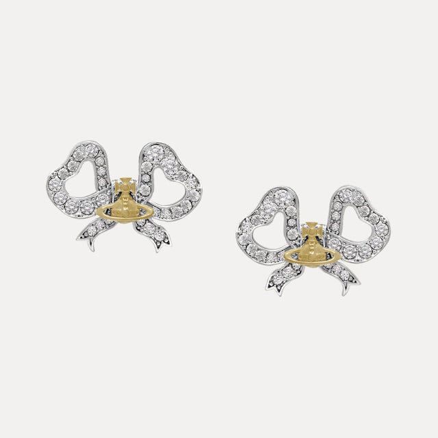 Vivienne Westwood Rigoberta Gold & White Earrings, Platinum Plated