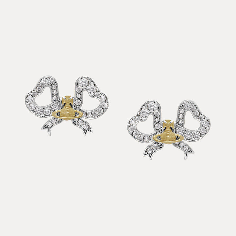 Vivienne Westwood Rigoberta Gold & White Earrings, Platinum Plated