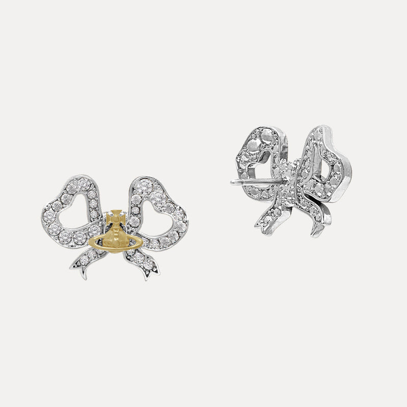 Vivienne Westwood Rigoberta Gold & White Earrings, Platinum Plated