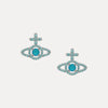 Vivienne Westwood Olympia Blue Earrings, Platinum Plated