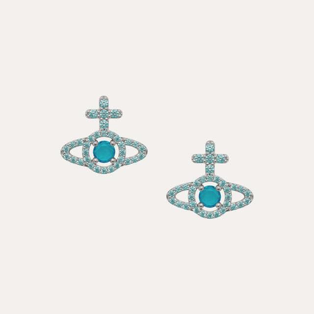 Vivienne Westwood Olympia Blue Earrings, Platinum Plated