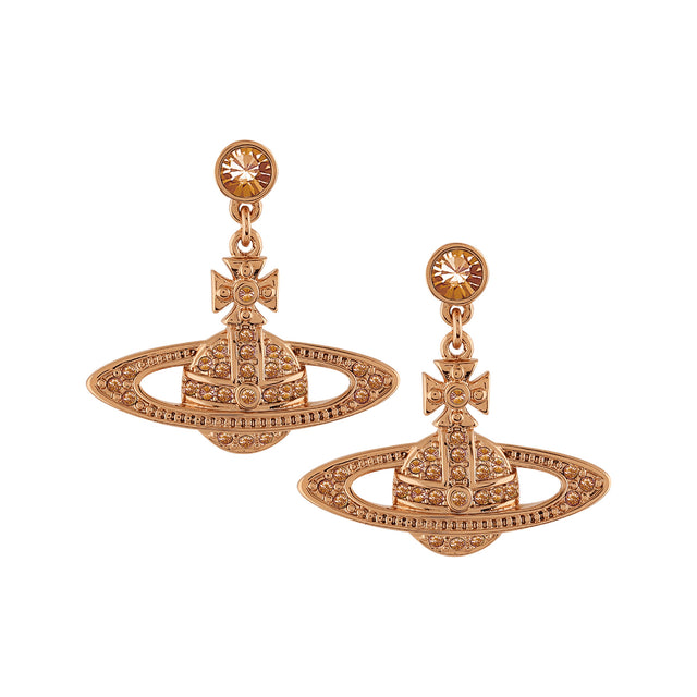 Vivienne Westwood Mini Bas Relief Drop Earrings, Rose Gold Plated