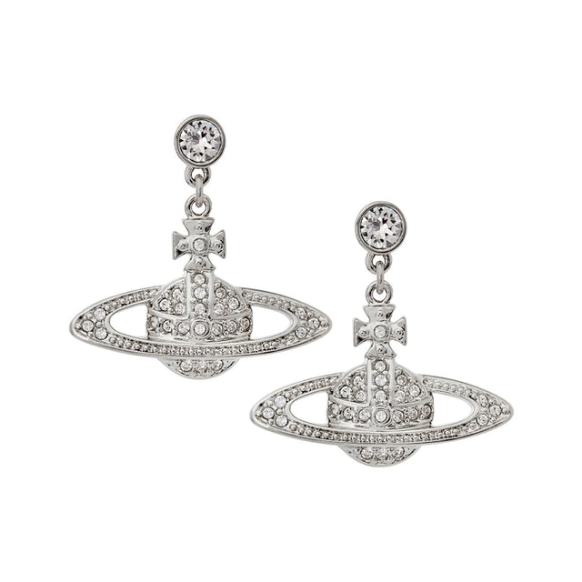 Vivienne Westwood Mini Bas Relief Drop Earrings, Platinum Plated