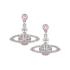 Vivienne Westwood Mini Bas Relief Vintage Rose Drop Earrings, Platinum Plated