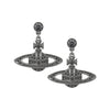 Vivienne Westwood Mini Bas Relief Drop Earrings, Ruthenium Plated