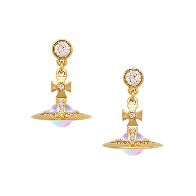 Vivienne Westwood New Petite Orb Earrings, Gold Plated