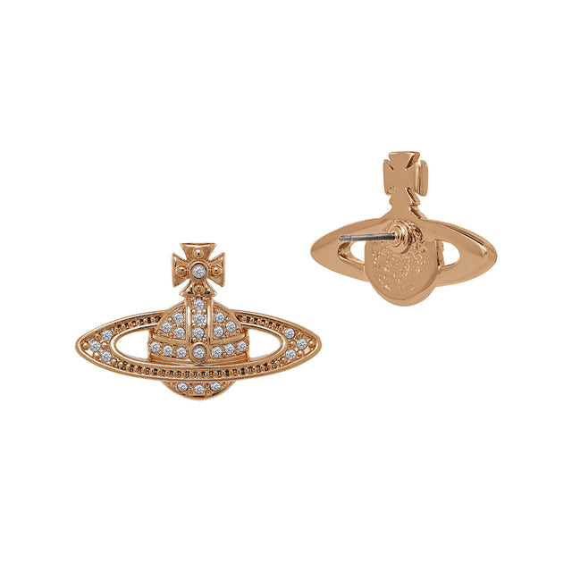 Vivienne Westwood Mini Bas Relief Earrings, Rose Gold Plated