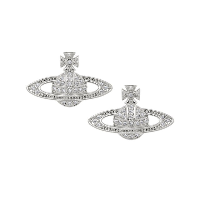 Vivienne Westwood Mini Bas Relief Earrings, Platinum Plated