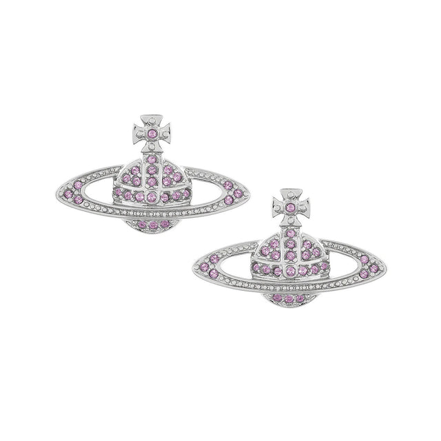 Vivienne Westwood Mini Bas Relief Violet Earrings, Platinum Plated