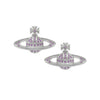 Vivienne Westwood Mmini Bas Relief Pink Earrings, Platinum Plated