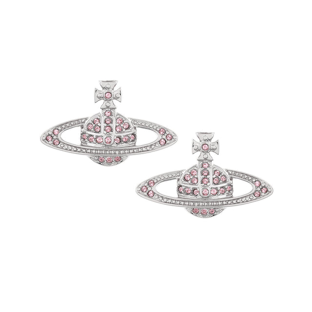 Vivienne Westwood Mini Bas Relief Vintage Rose Earrings, Platinum Plated