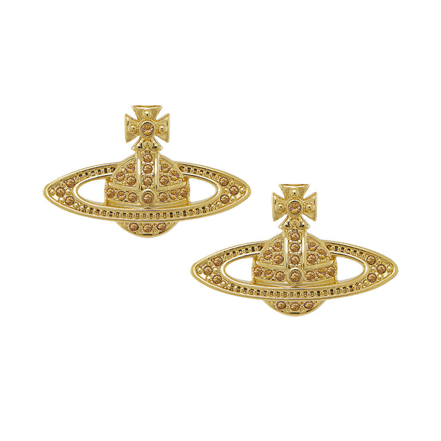 Vivienne Westwood Mini Bas Relief Colorado Earrings, Gold Plated