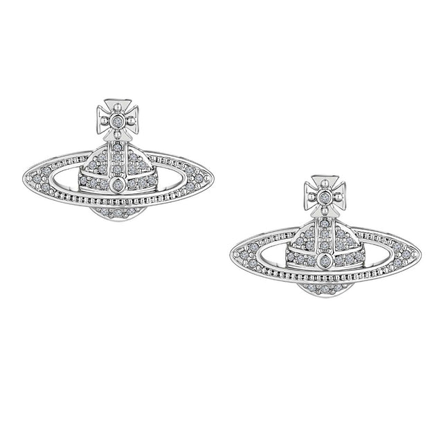 Vivienne Westwood Crystal Mini Bas Relief Earrings, Platinum Plated

