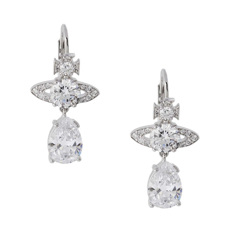 Vivienne Westwood Ismene Drop Earrings, Rhodium Plated
