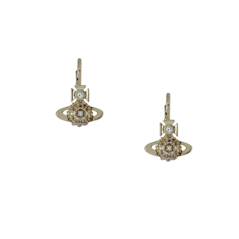 Vivienne Westwood Donna Bas Relief Drop Earrings, Gold Plated
