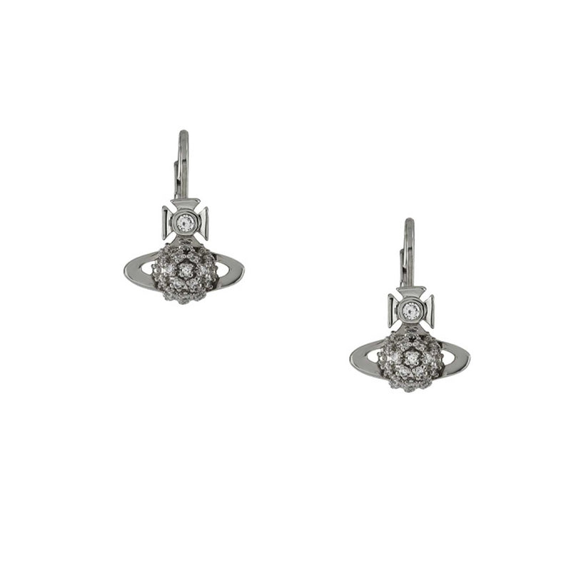 Vivienne Westwood Donna Bas Relief Drop Earrings, Rhodium Plated
