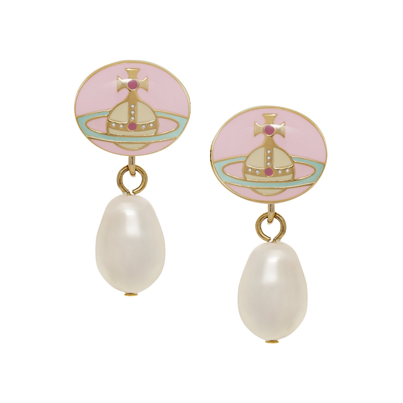 Vivienne Westwood Loelia Pink Earrings, Gold Plated – David