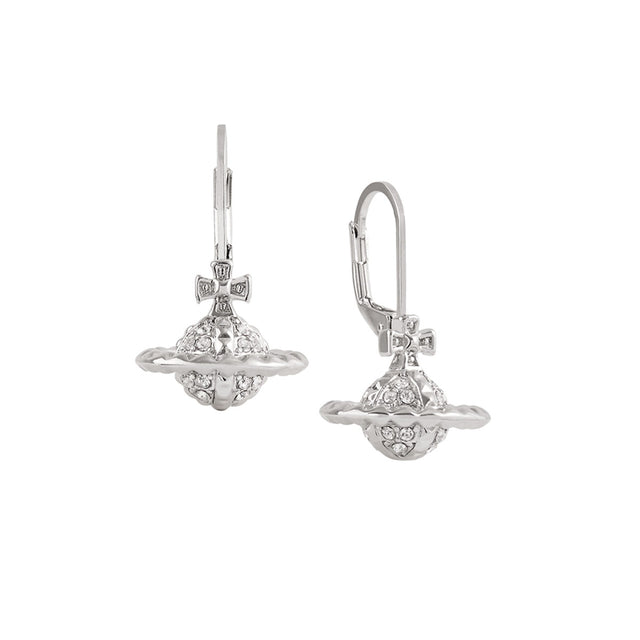 Vivienne Westwood Mayfair Small Orb Drop Earrings, Platinum Plated