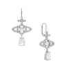 Vivienne Westwood Olympia CZ Drop Earrings, Platinum Plated