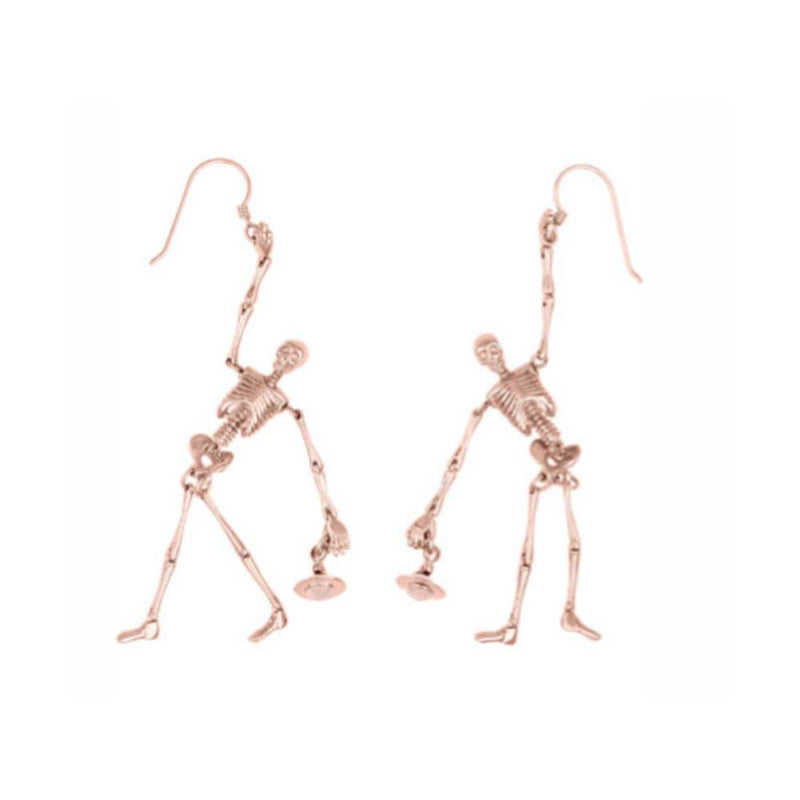 Vivienne Westwood Pink Gold Skeleton Earrings
