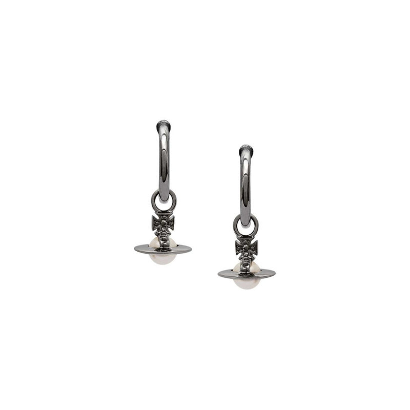 Vivienne Westwood Layla Creamrose Pearl Earrings, Ruthenium Plated