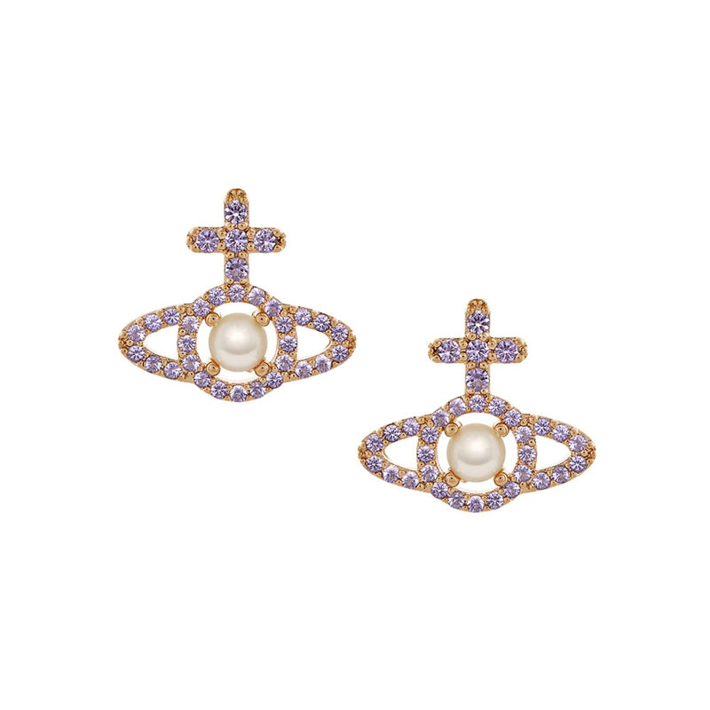 Vivienne Westwood Olympia Pearl Earrings, Rose Gold Plated
