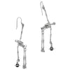 Vivienne Westwood Skeleton Silver Earrings, Platinum Plated