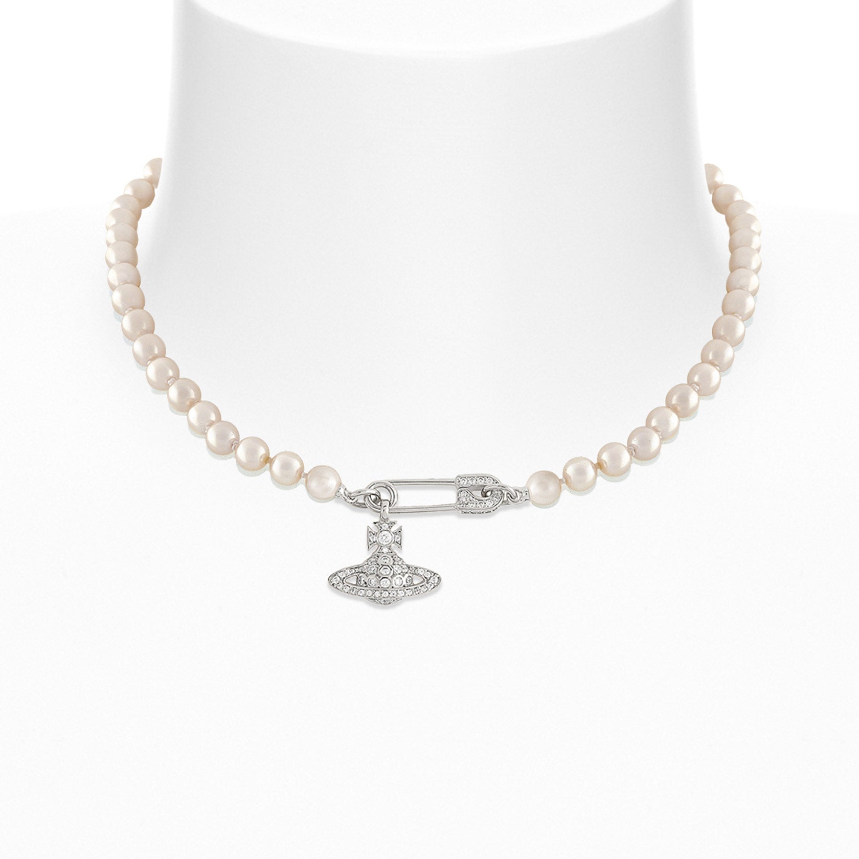 Vivienne Westwood Lucrece Pearl Necklace, Platinum Plated – David