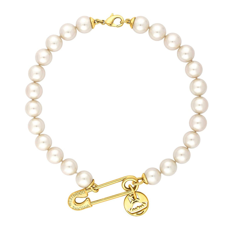 Vivienne Westwood Creamrose Pearl Imogene Necklace, Gold Plated
