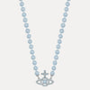 Vivienne Westwood Olympia Pearl Necklace, Silver Tone Plated