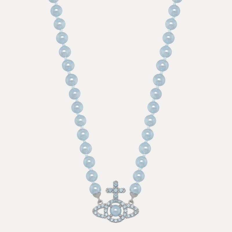 Vivienne Westwood Olympia Pearl Necklace, Silver Tone Plated