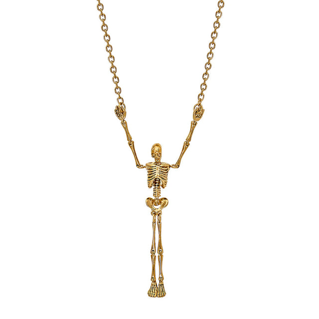 Vivienne Westwood Skeleton Gold Long Necklace, Platinum Plated