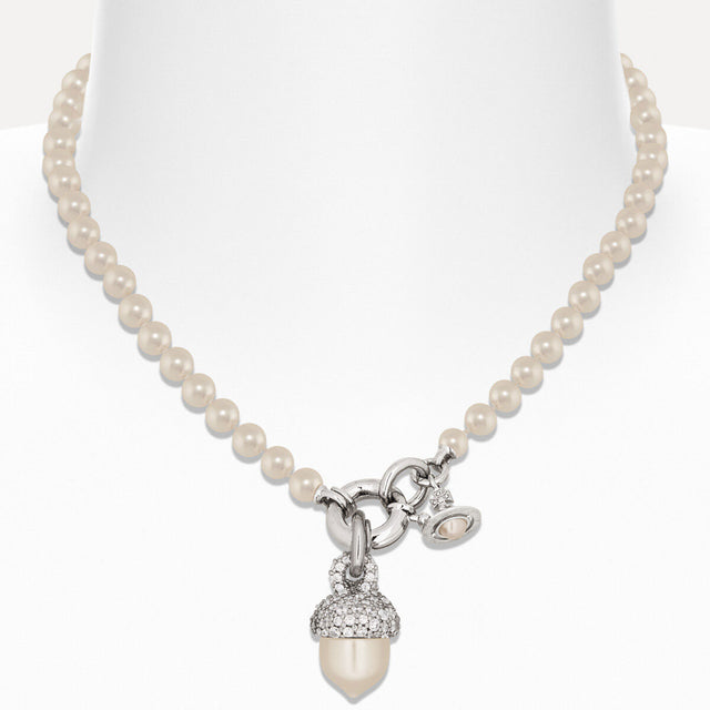 Vivienne Westwood Lucille Pearl Necklace, Platinum Plated