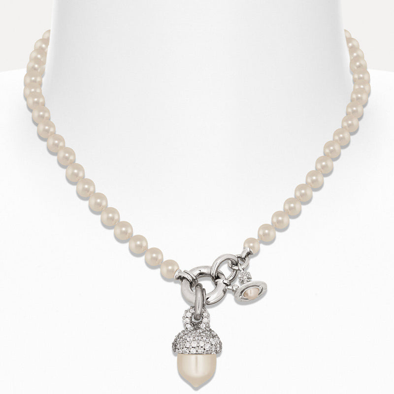 Vivienne Westwood Lucille Pearl Necklace, Platinum Plated