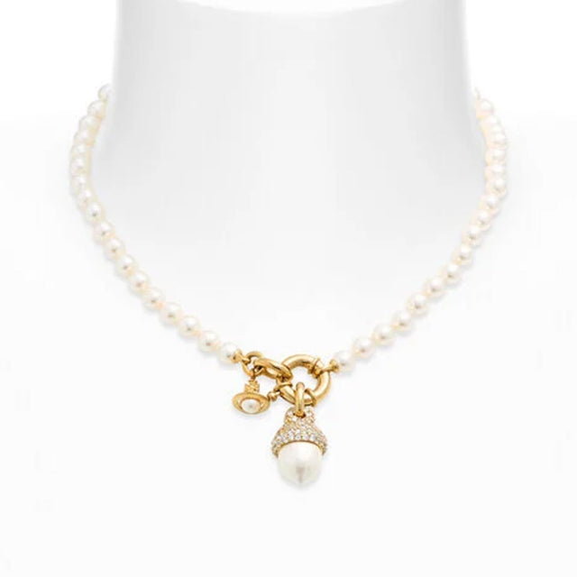 Vivienne Westwood Lucille Pearl Necklace, Gold Plated