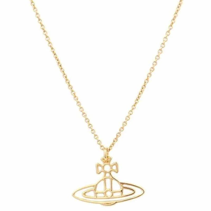 Vivienne Westwood Thin Lines Flat Orb Pendant, Gold Plated