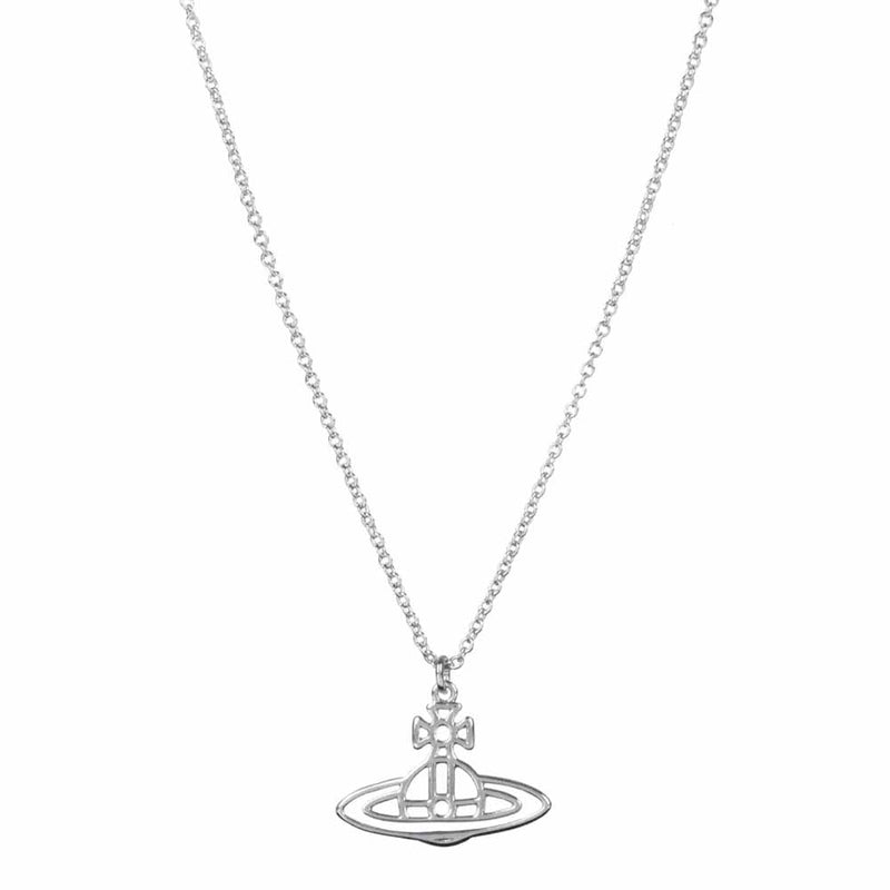 Vivienne Westwood Thin Lines Flat Orb Pendant, Palladium Plated