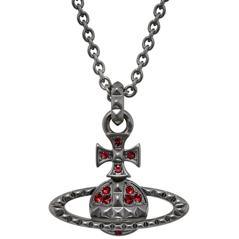 Vivienne Westwood Mayfair Bas Relief Siam Crystal Pendant, Gunmetal Plated
