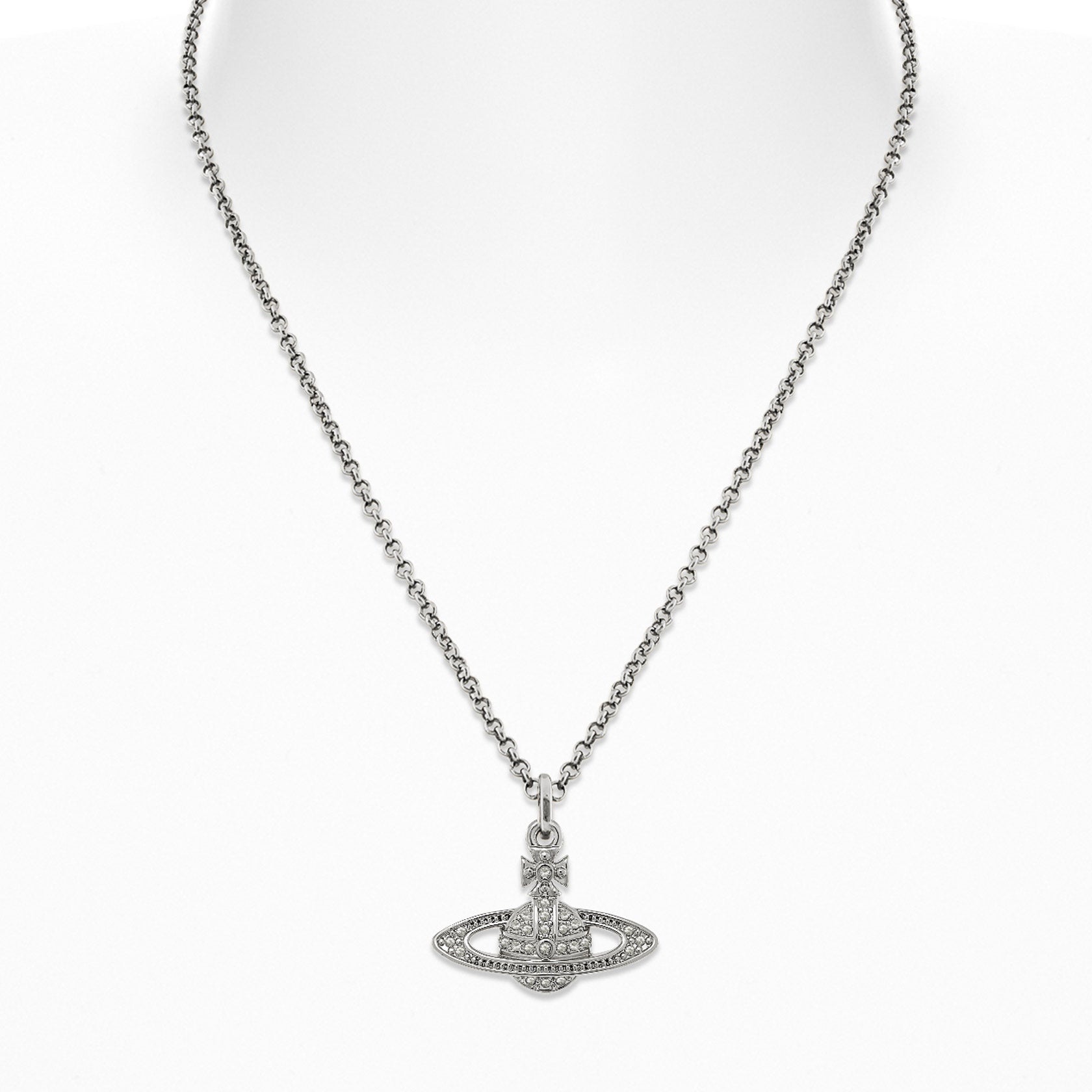 Vivienne Westwood Mini Bas Relief Pendant, Platinum Plated
