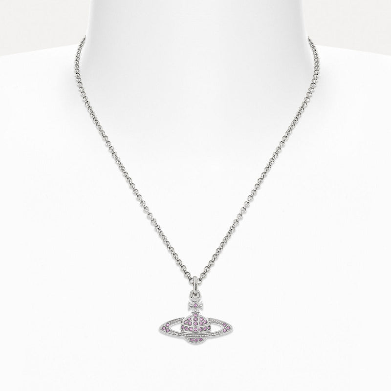 Vivienne Westwood Mini Bas Relief Violet Pendant, Platinum Plated