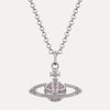 Vivienne Westwood Mini Bas Relief Violet Pendant, Platinum Plated
