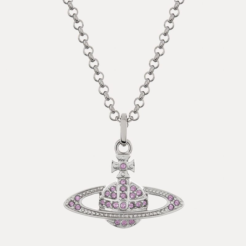 Vivienne Westwood Mini Bas Relief Violet Pendant, Platinum Plated