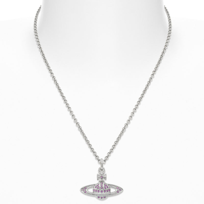 Vivienne Westwood Mini Bas Relief Vintage Rose Iris Pendant, Platinum Plated