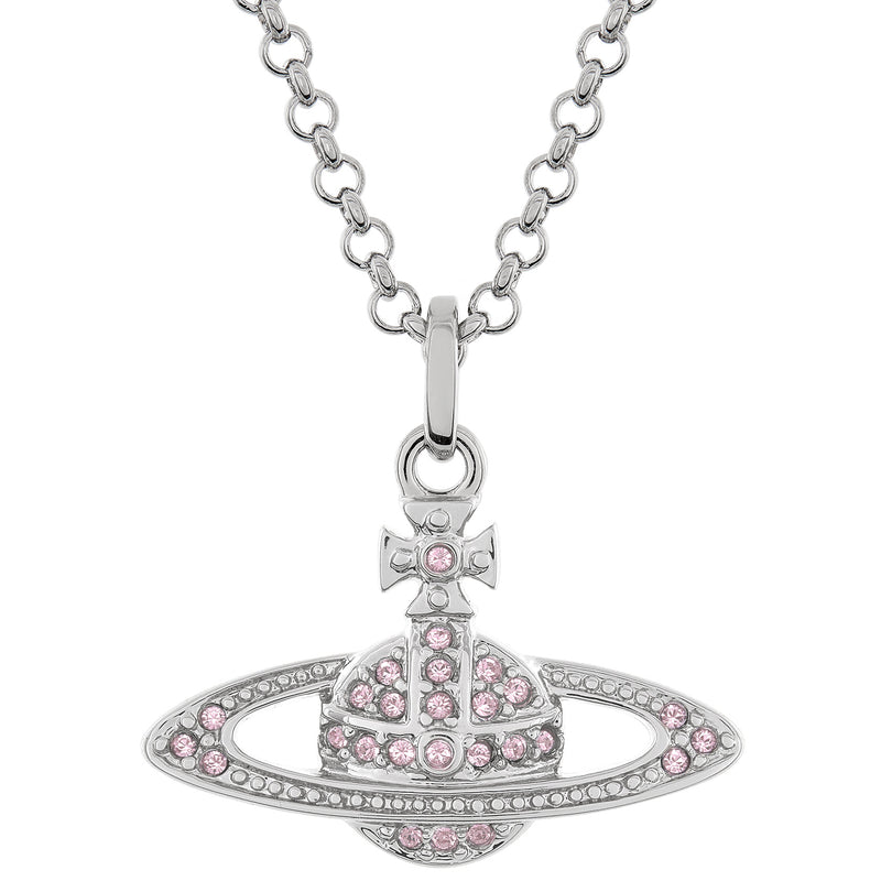 Vivienne Westwood Mini Bas Relief Vintage Rose Pendant, Platinum Plated
