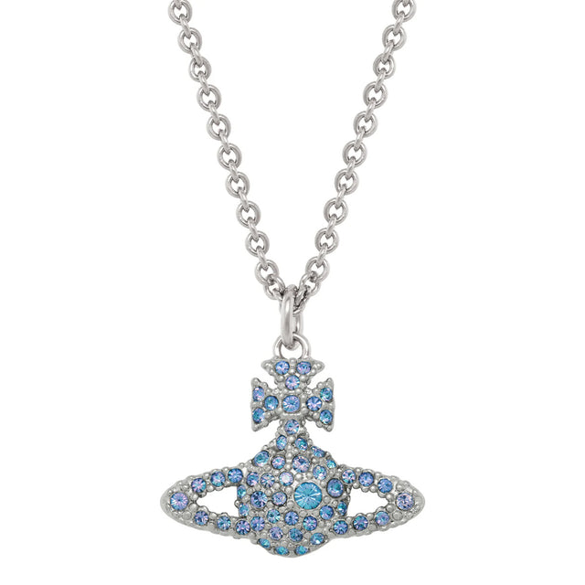 Vivienne Westwood Grace Bas Relief Silver / Blue Pendant, Platinum Plated