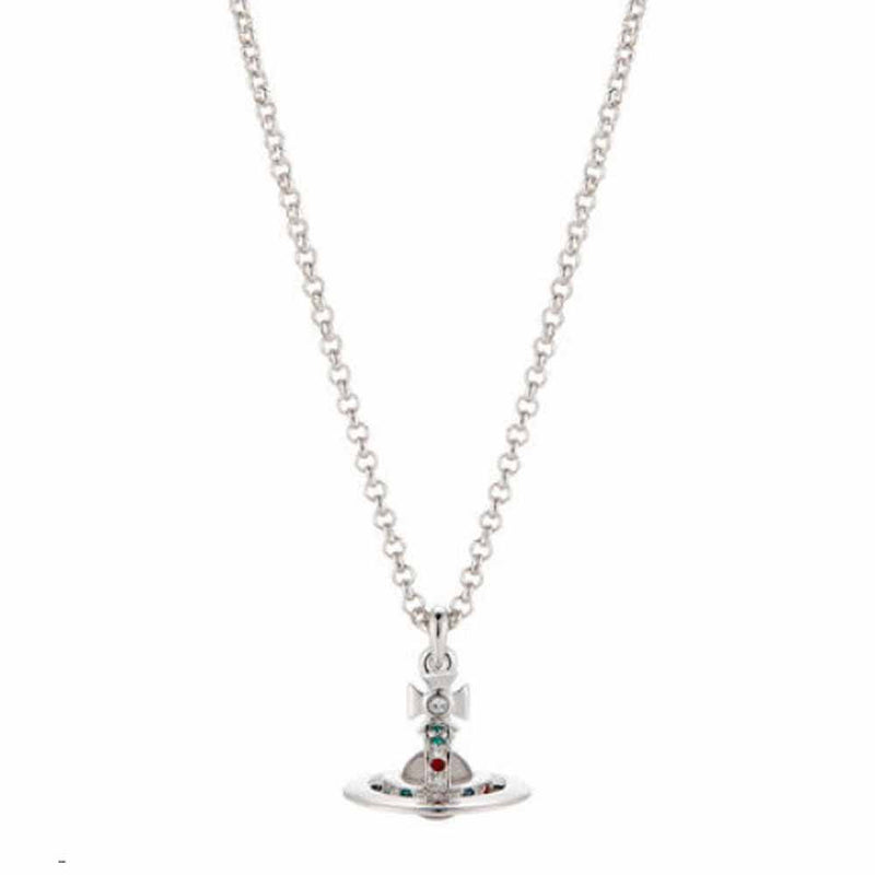Vivienne Westwood New Petite Orb Pendant, Rhodium Plated
